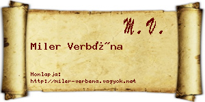 Miler Verbéna névjegykártya